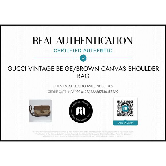 Gucci Vintage Authentic G Jacquard Canvas Leather Crossbody Bag Gold Hardware - Picture 13 of 13